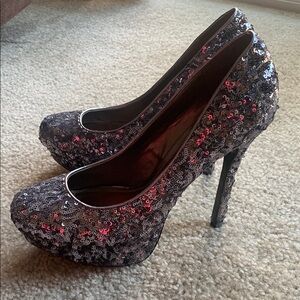 Bakers Platform Sequin Heels